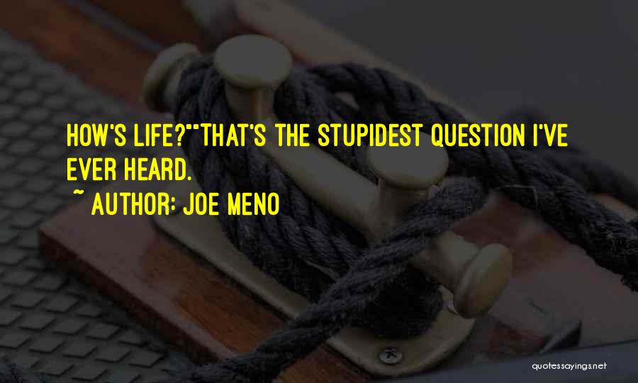 Joe Meno Quotes: How's Life?that's The Stupidest Question I've Ever Heard.