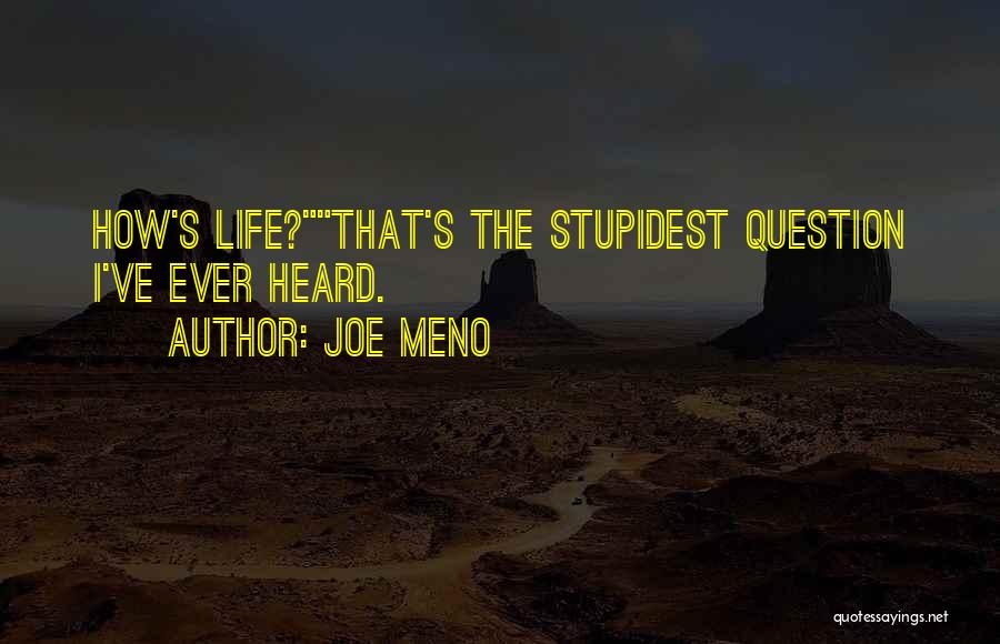 Joe Meno Quotes: How's Life?that's The Stupidest Question I've Ever Heard.