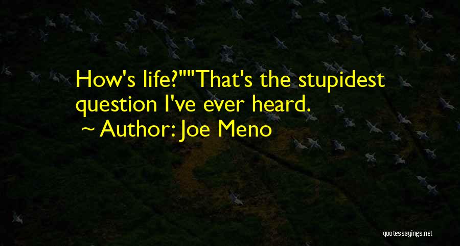 Joe Meno Quotes: How's Life?that's The Stupidest Question I've Ever Heard.