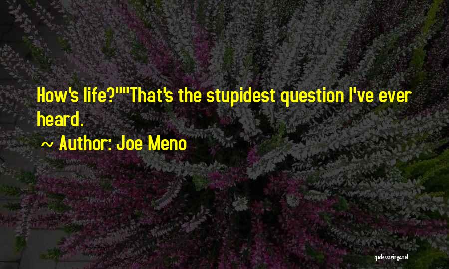 Joe Meno Quotes: How's Life?that's The Stupidest Question I've Ever Heard.