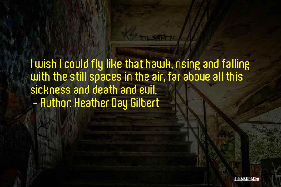 Heather Day Gilbert Quotes: I Wish I Could Fly Like That Hawk, Rising And Falling With The Still Spaces In The Air, Far Above