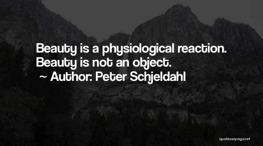 Peter Schjeldahl Quotes: Beauty Is A Physiological Reaction. Beauty Is Not An Object.