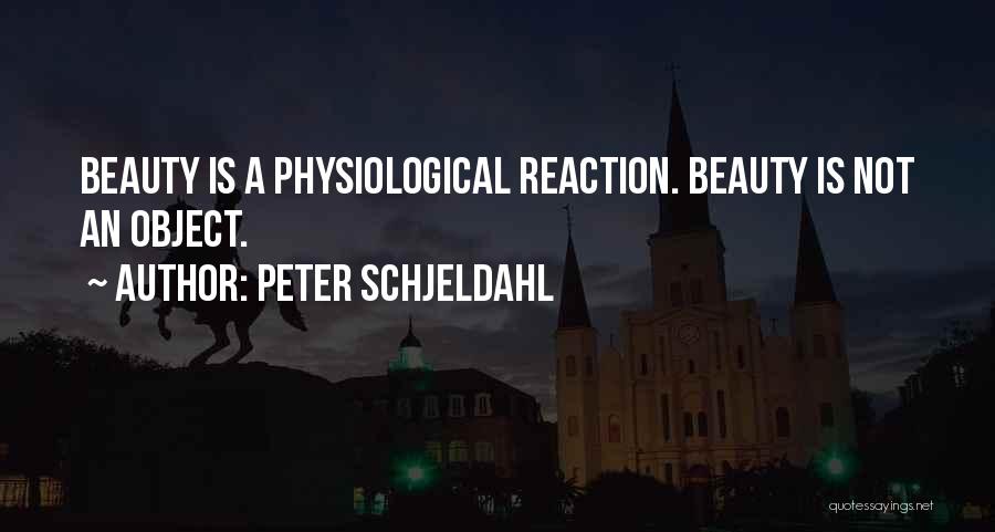 Peter Schjeldahl Quotes: Beauty Is A Physiological Reaction. Beauty Is Not An Object.