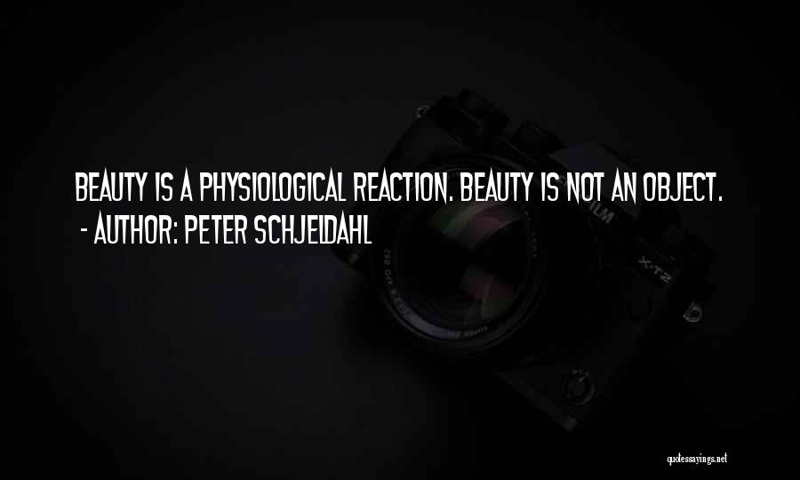 Peter Schjeldahl Quotes: Beauty Is A Physiological Reaction. Beauty Is Not An Object.