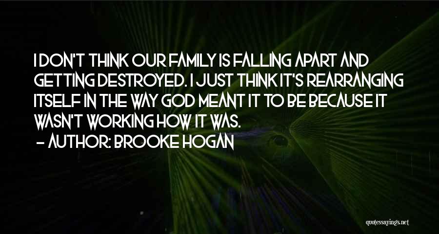 Brooke Hogan Quotes: I Don't Think Our Family Is Falling Apart And Getting Destroyed. I Just Think It's Rearranging Itself In The Way