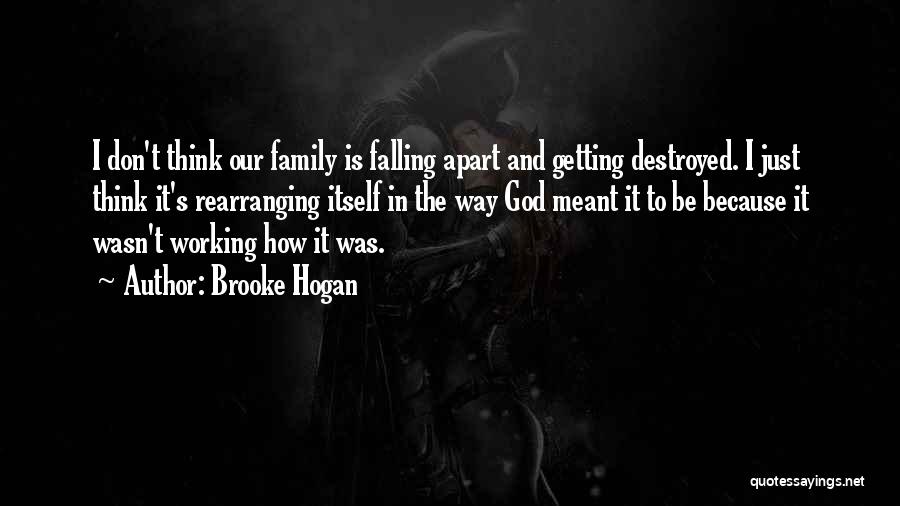 Brooke Hogan Quotes: I Don't Think Our Family Is Falling Apart And Getting Destroyed. I Just Think It's Rearranging Itself In The Way