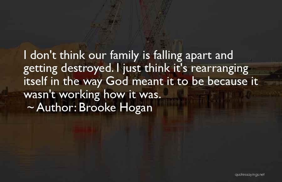 Brooke Hogan Quotes: I Don't Think Our Family Is Falling Apart And Getting Destroyed. I Just Think It's Rearranging Itself In The Way