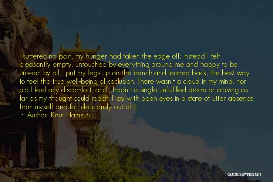 Knut Hamsun Quotes: I Suffered No Pain, My Hunger Had Taken The Edge Off; Instead I Felt Pleasantly Empty, Untouched By Everything Around