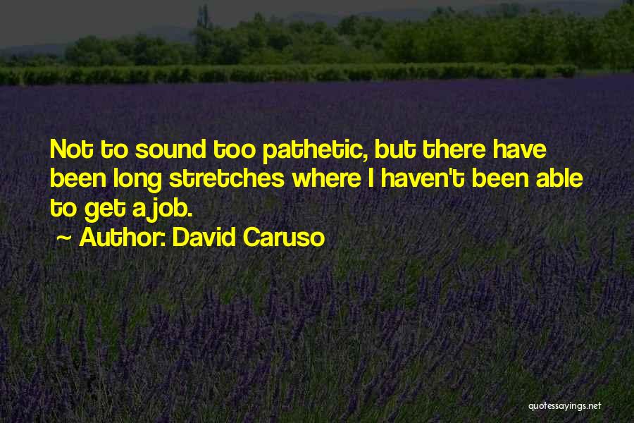 David Caruso Quotes: Not To Sound Too Pathetic, But There Have Been Long Stretches Where I Haven't Been Able To Get A Job.