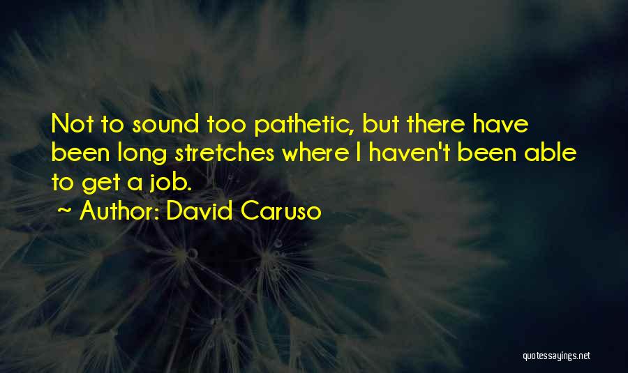 David Caruso Quotes: Not To Sound Too Pathetic, But There Have Been Long Stretches Where I Haven't Been Able To Get A Job.