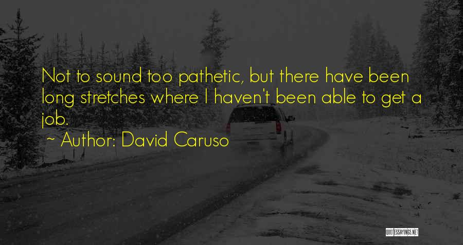 David Caruso Quotes: Not To Sound Too Pathetic, But There Have Been Long Stretches Where I Haven't Been Able To Get A Job.