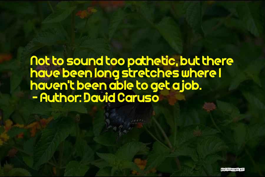 David Caruso Quotes: Not To Sound Too Pathetic, But There Have Been Long Stretches Where I Haven't Been Able To Get A Job.