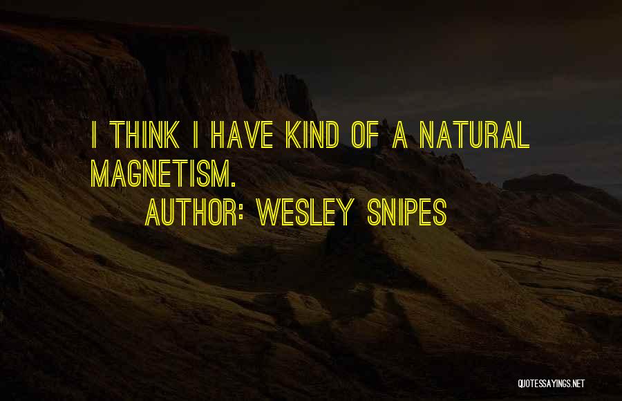 Wesley Snipes Quotes: I Think I Have Kind Of A Natural Magnetism.