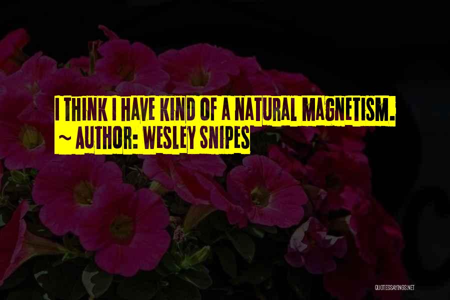 Wesley Snipes Quotes: I Think I Have Kind Of A Natural Magnetism.