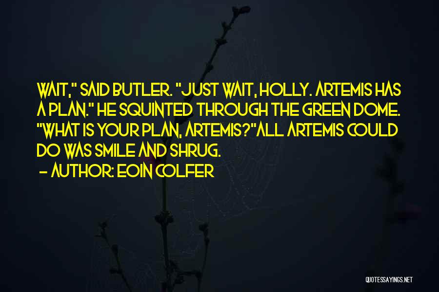 Eoin Colfer Quotes: Wait, Said Butler. Just Wait, Holly. Artemis Has A Plan. He Squinted Through The Green Dome. What Is Your Plan,