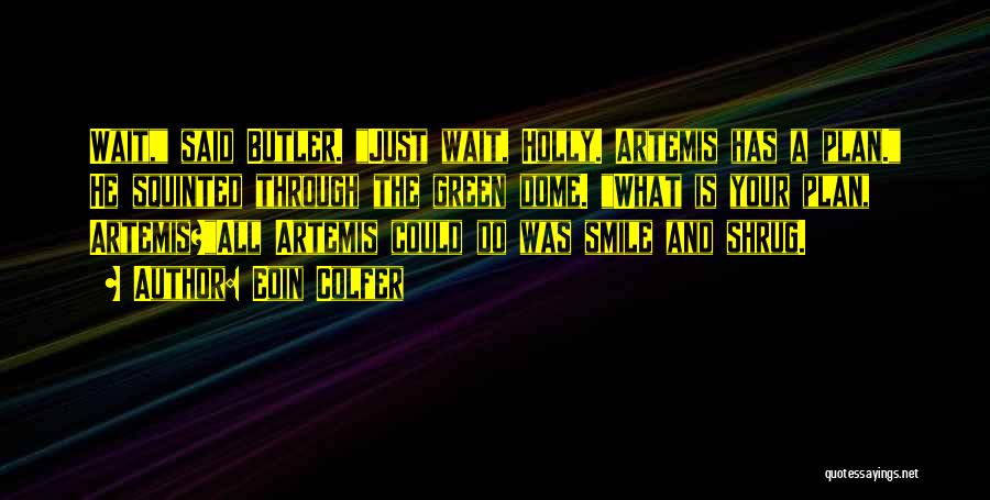 Eoin Colfer Quotes: Wait, Said Butler. Just Wait, Holly. Artemis Has A Plan. He Squinted Through The Green Dome. What Is Your Plan,