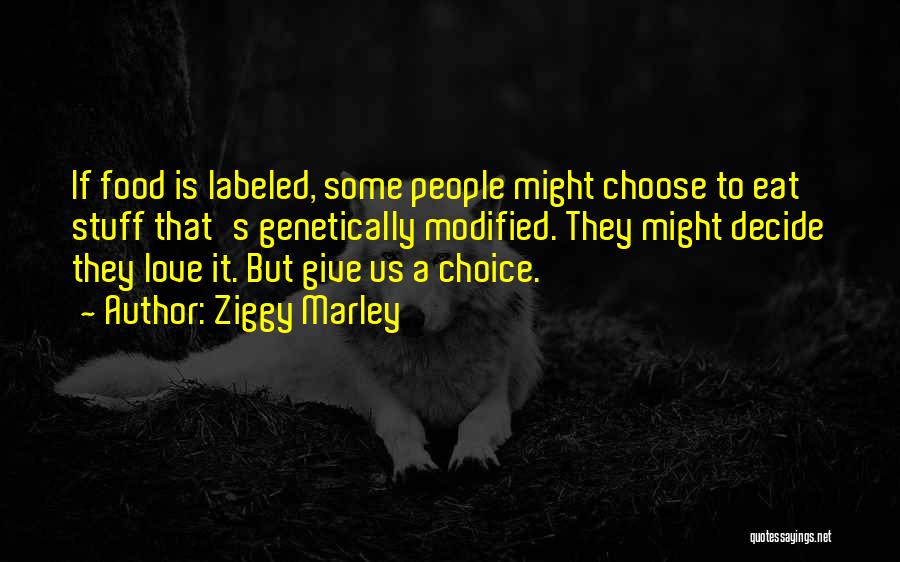 Ziggy Marley Quotes: If Food Is Labeled, Some People Might Choose To Eat Stuff That's Genetically Modified. They Might Decide They Love It.