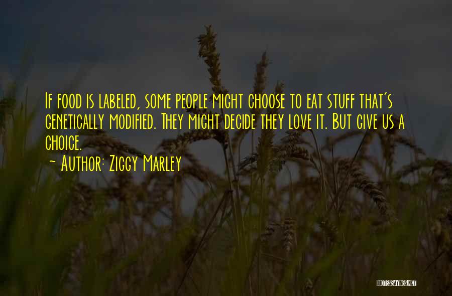 Ziggy Marley Quotes: If Food Is Labeled, Some People Might Choose To Eat Stuff That's Genetically Modified. They Might Decide They Love It.