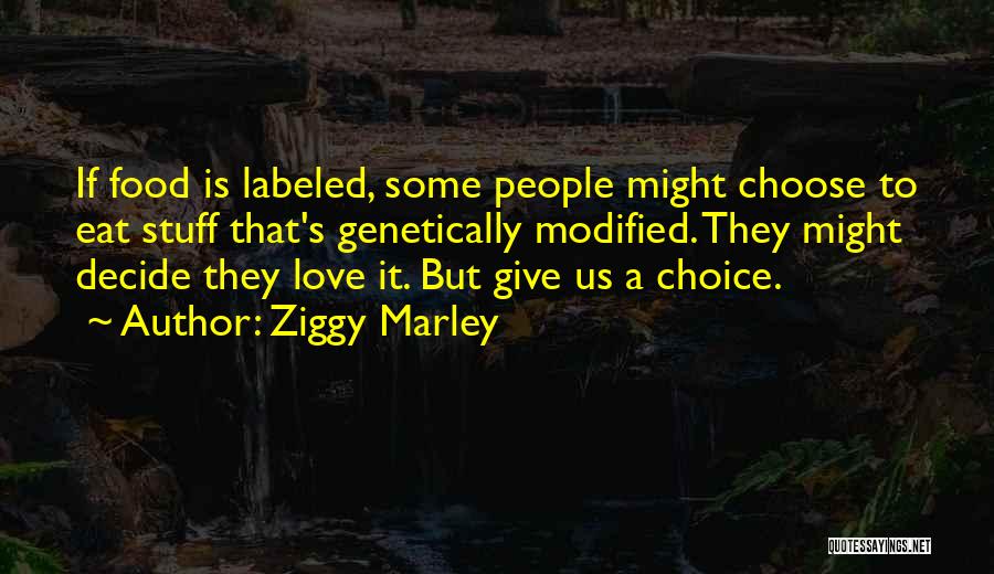 Ziggy Marley Quotes: If Food Is Labeled, Some People Might Choose To Eat Stuff That's Genetically Modified. They Might Decide They Love It.