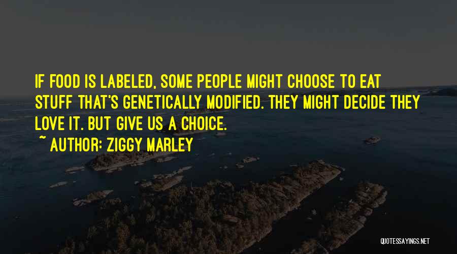 Ziggy Marley Quotes: If Food Is Labeled, Some People Might Choose To Eat Stuff That's Genetically Modified. They Might Decide They Love It.