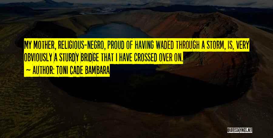 Toni Cade Bambara Quotes: My Mother, Religious-negro, Proud Of Having Waded Through A Storm, Is, Very Obviously A Sturdy Bridge That I Have Crossed