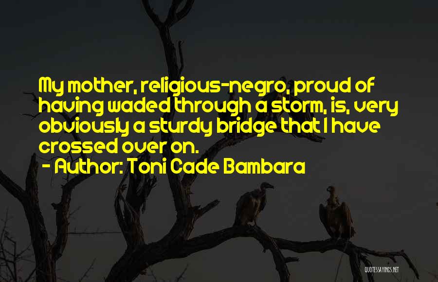 Toni Cade Bambara Quotes: My Mother, Religious-negro, Proud Of Having Waded Through A Storm, Is, Very Obviously A Sturdy Bridge That I Have Crossed