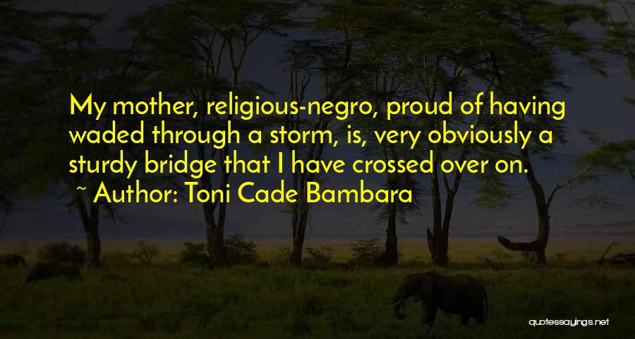 Toni Cade Bambara Quotes: My Mother, Religious-negro, Proud Of Having Waded Through A Storm, Is, Very Obviously A Sturdy Bridge That I Have Crossed