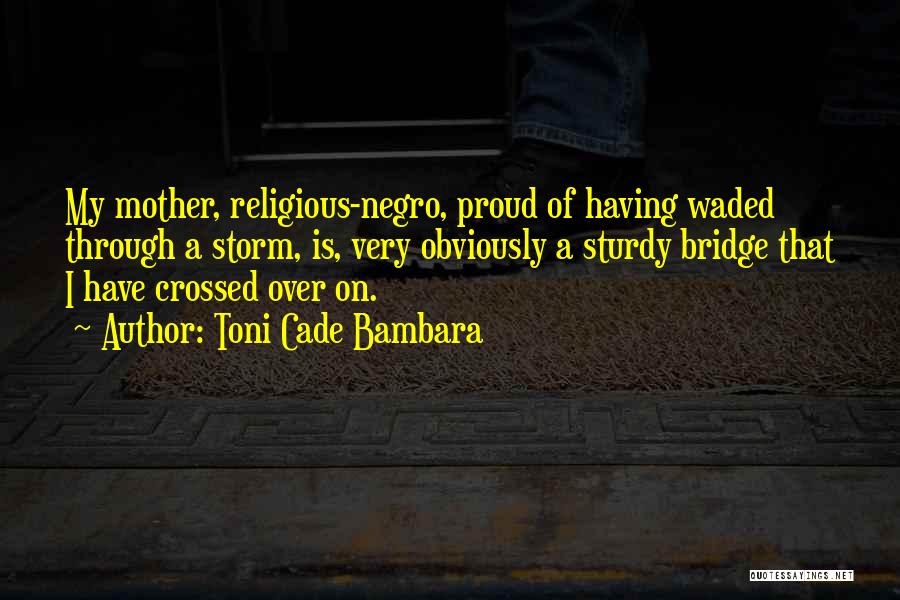 Toni Cade Bambara Quotes: My Mother, Religious-negro, Proud Of Having Waded Through A Storm, Is, Very Obviously A Sturdy Bridge That I Have Crossed