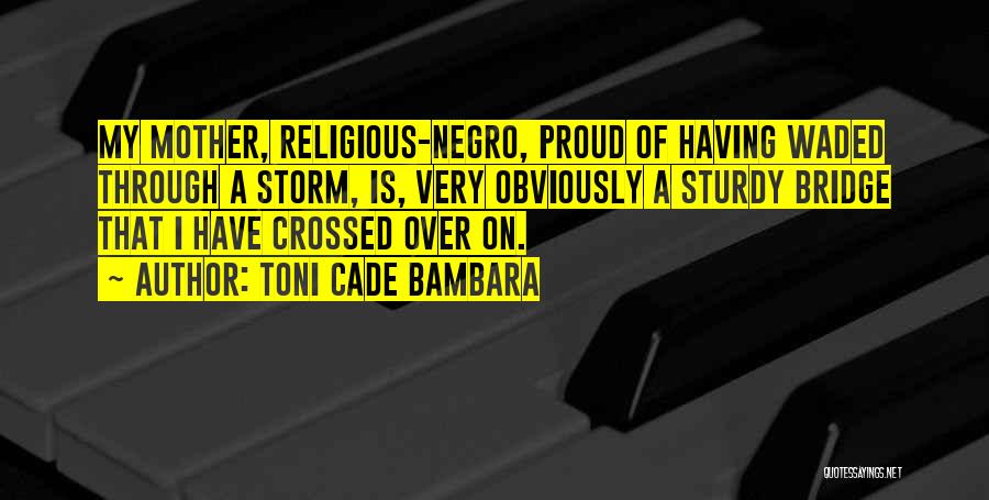 Toni Cade Bambara Quotes: My Mother, Religious-negro, Proud Of Having Waded Through A Storm, Is, Very Obviously A Sturdy Bridge That I Have Crossed