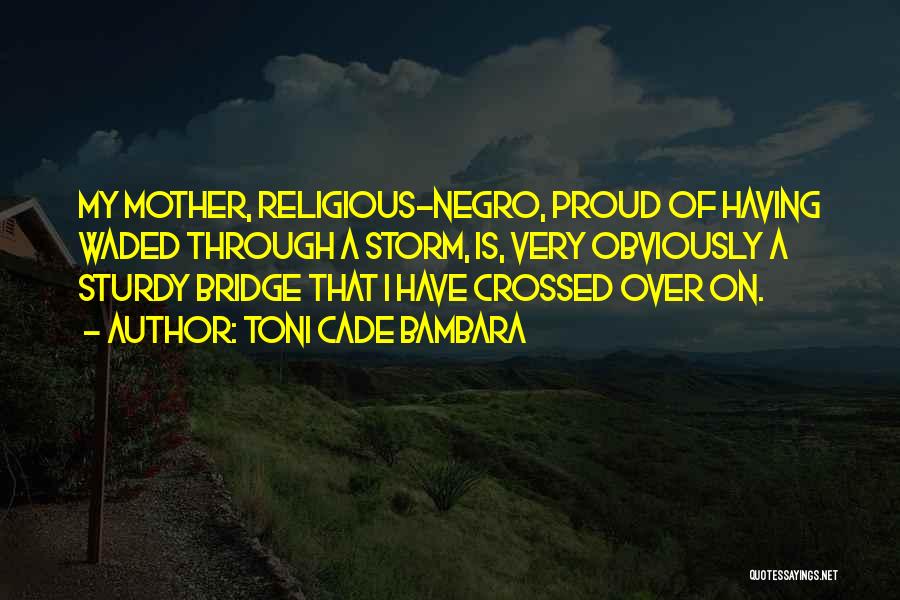 Toni Cade Bambara Quotes: My Mother, Religious-negro, Proud Of Having Waded Through A Storm, Is, Very Obviously A Sturdy Bridge That I Have Crossed