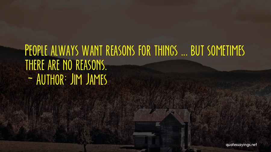 Jim James Quotes: People Always Want Reasons For Things ... But Sometimes There Are No Reasons.