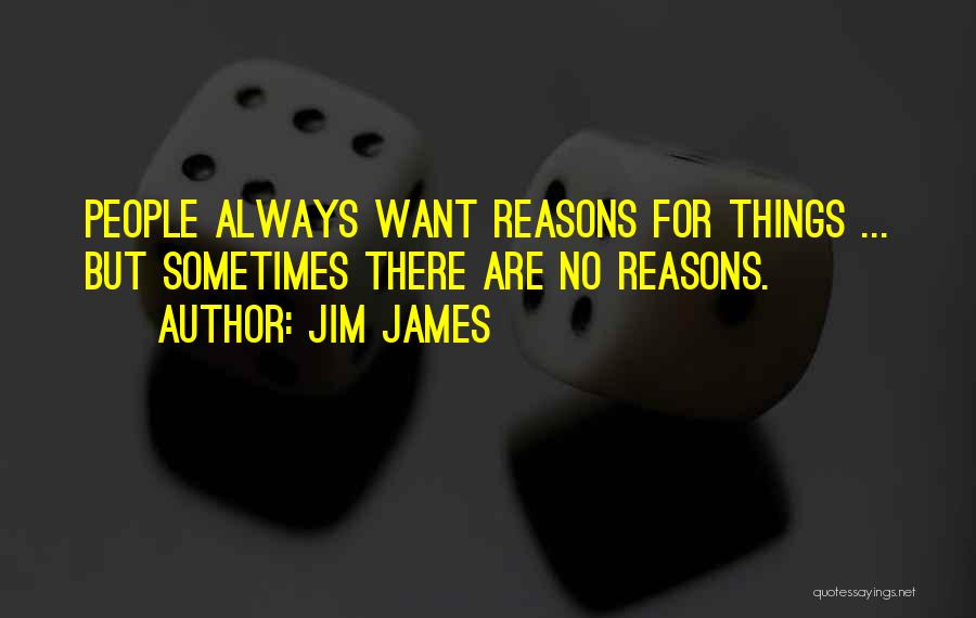 Jim James Quotes: People Always Want Reasons For Things ... But Sometimes There Are No Reasons.