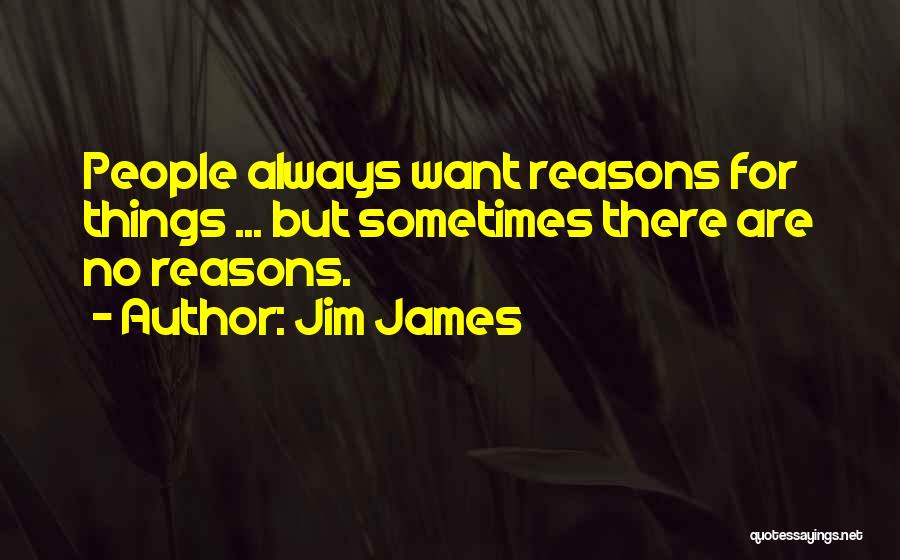 Jim James Quotes: People Always Want Reasons For Things ... But Sometimes There Are No Reasons.