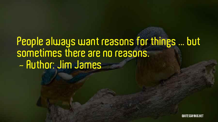 Jim James Quotes: People Always Want Reasons For Things ... But Sometimes There Are No Reasons.