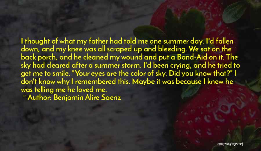 Benjamin Alire Saenz Quotes: I Thought Of What My Father Had Told Me One Summer Day. I'd Fallen Down, And My Knee Was All