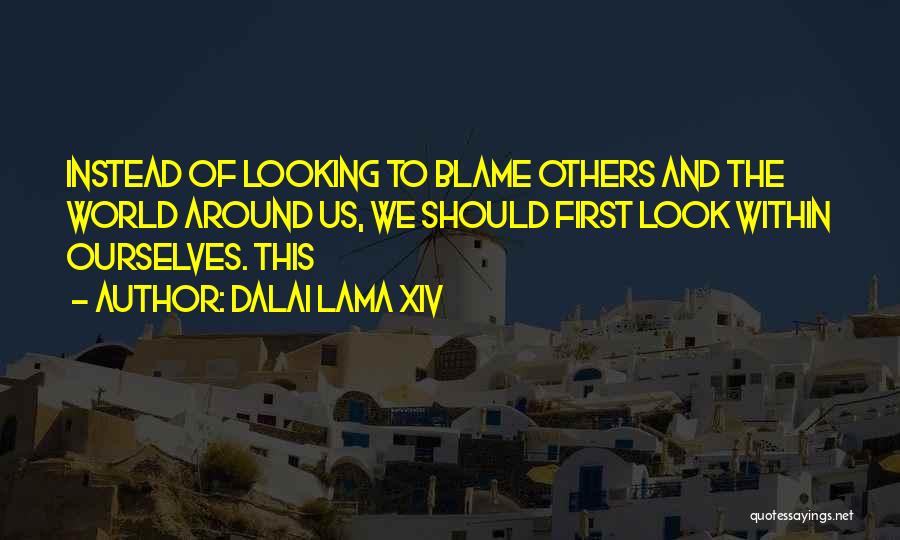 Dalai Lama XIV Quotes: Instead Of Looking To Blame Others And The World Around Us, We Should First Look Within Ourselves. This