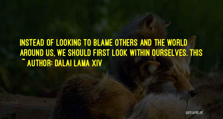 Dalai Lama XIV Quotes: Instead Of Looking To Blame Others And The World Around Us, We Should First Look Within Ourselves. This