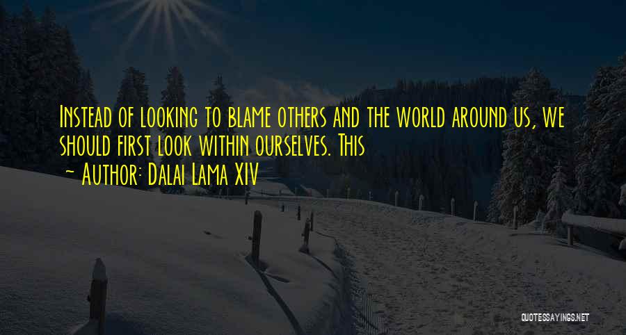 Dalai Lama XIV Quotes: Instead Of Looking To Blame Others And The World Around Us, We Should First Look Within Ourselves. This