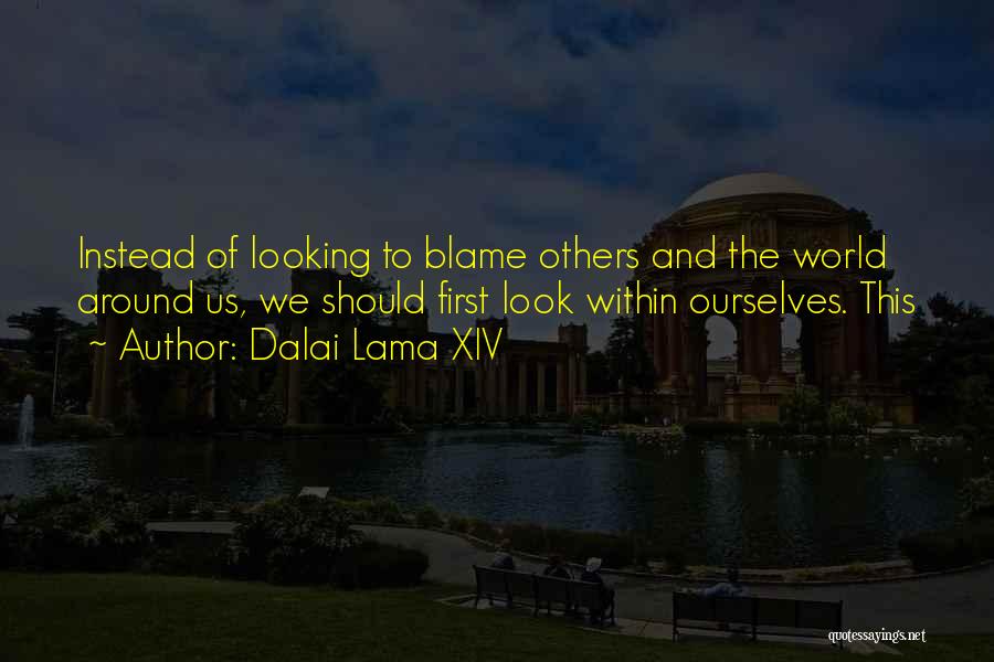 Dalai Lama XIV Quotes: Instead Of Looking To Blame Others And The World Around Us, We Should First Look Within Ourselves. This