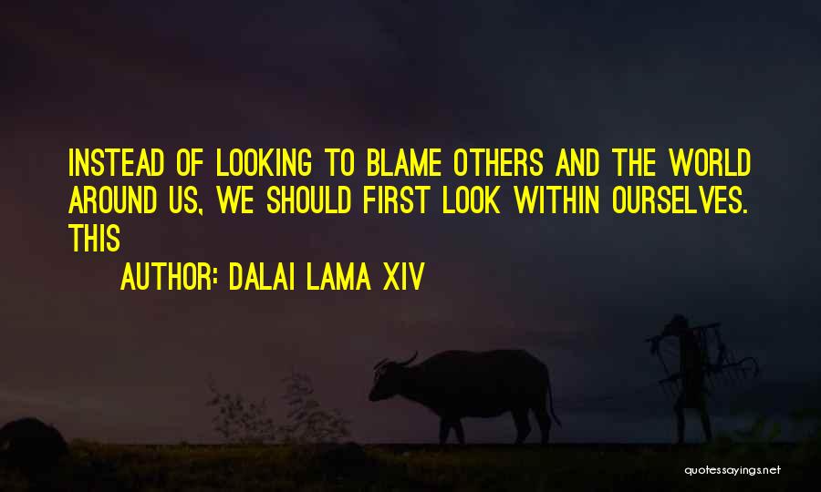 Dalai Lama XIV Quotes: Instead Of Looking To Blame Others And The World Around Us, We Should First Look Within Ourselves. This