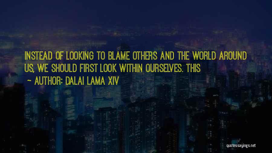 Dalai Lama XIV Quotes: Instead Of Looking To Blame Others And The World Around Us, We Should First Look Within Ourselves. This