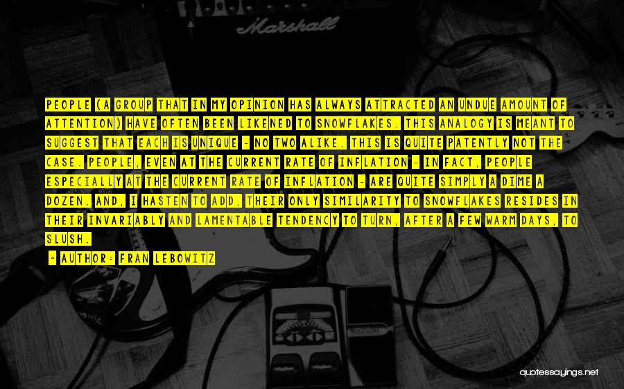 Fran Lebowitz Quotes: People (a Group That In My Opinion Has Always Attracted An Undue Amount Of Attention) Have Often Been Likened To
