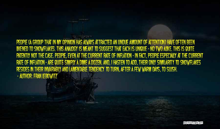 Fran Lebowitz Quotes: People (a Group That In My Opinion Has Always Attracted An Undue Amount Of Attention) Have Often Been Likened To