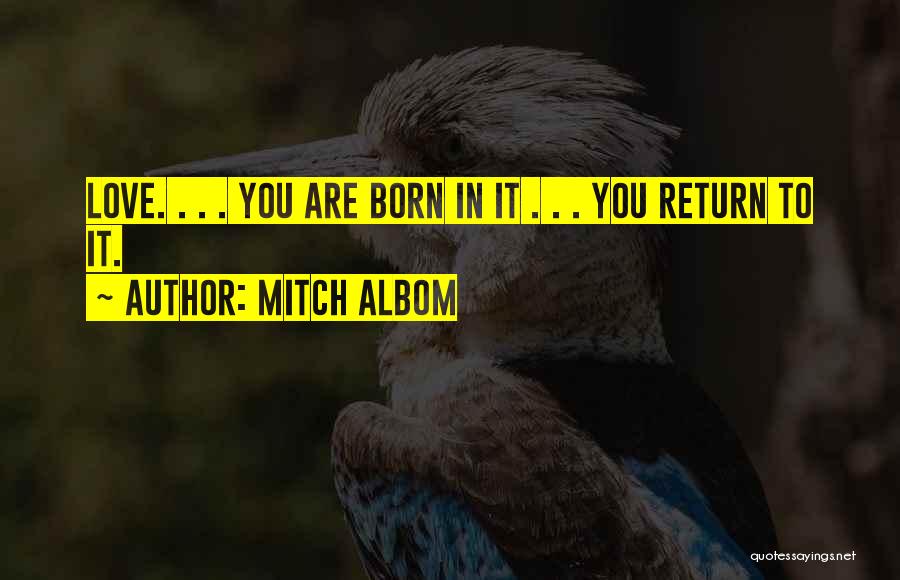 Mitch Albom Quotes: Love. . . . You Are Born In It . . . You Return To It.