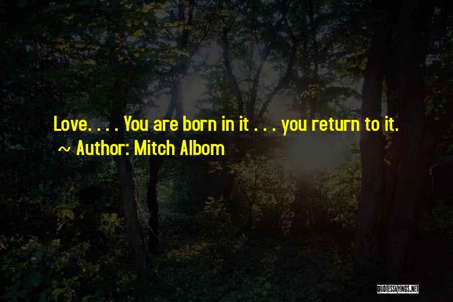 Mitch Albom Quotes: Love. . . . You Are Born In It . . . You Return To It.