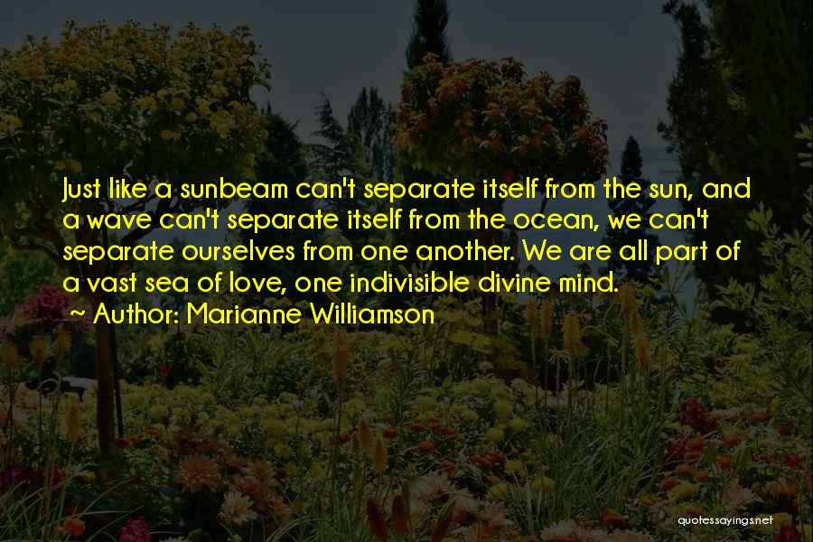 Marianne Williamson Quotes: Just Like A Sunbeam Can't Separate Itself From The Sun, And A Wave Can't Separate Itself From The Ocean, We