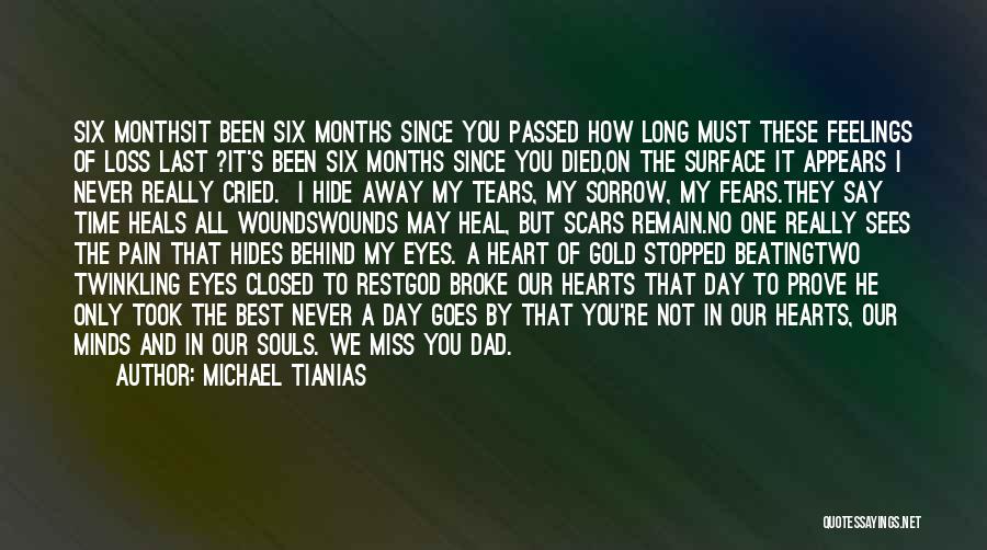 Michael Tianias Quotes: Six Monthsit Been Six Months Since You Passed How Long Must These Feelings Of Loss Last ?it's Been Six Months