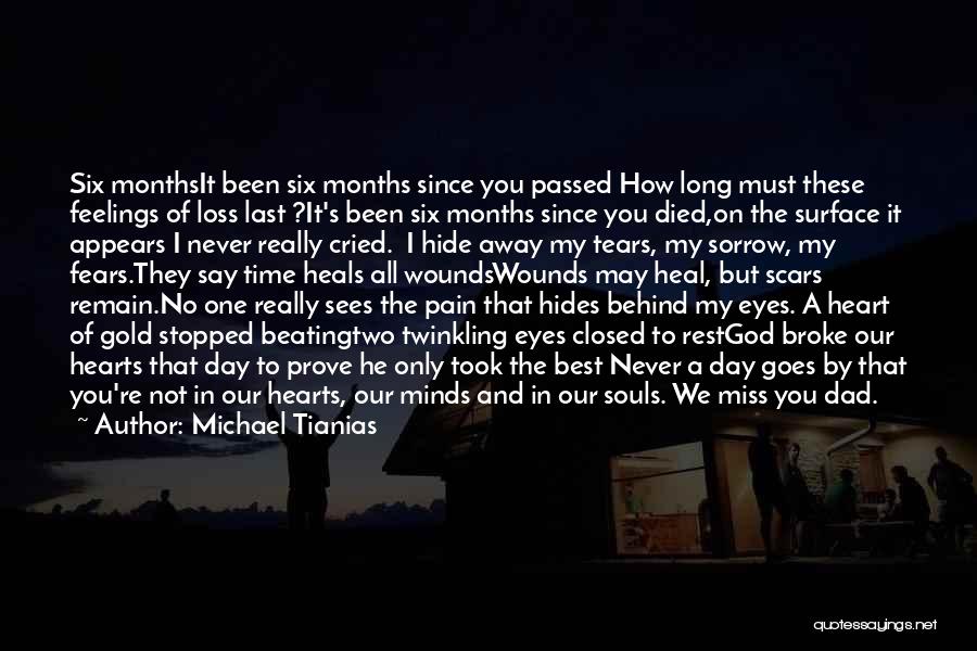 Michael Tianias Quotes: Six Monthsit Been Six Months Since You Passed How Long Must These Feelings Of Loss Last ?it's Been Six Months