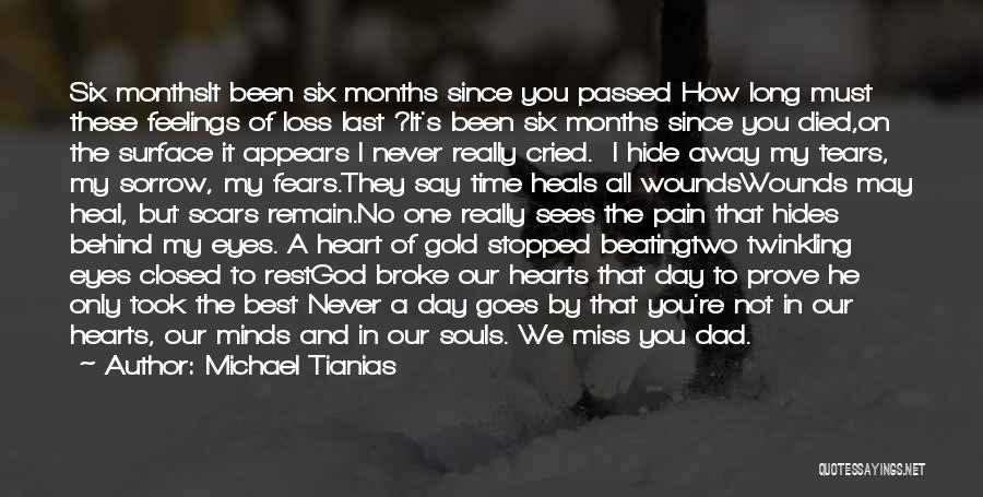 Michael Tianias Quotes: Six Monthsit Been Six Months Since You Passed How Long Must These Feelings Of Loss Last ?it's Been Six Months