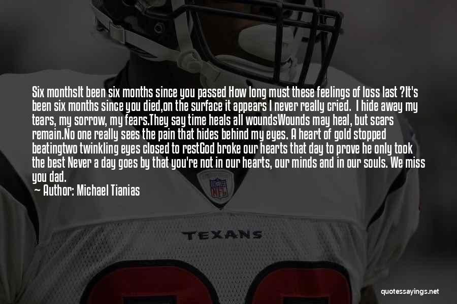 Michael Tianias Quotes: Six Monthsit Been Six Months Since You Passed How Long Must These Feelings Of Loss Last ?it's Been Six Months